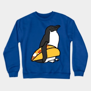 Animals with Food Cute Penguin with Taco Crewneck Sweatshirt